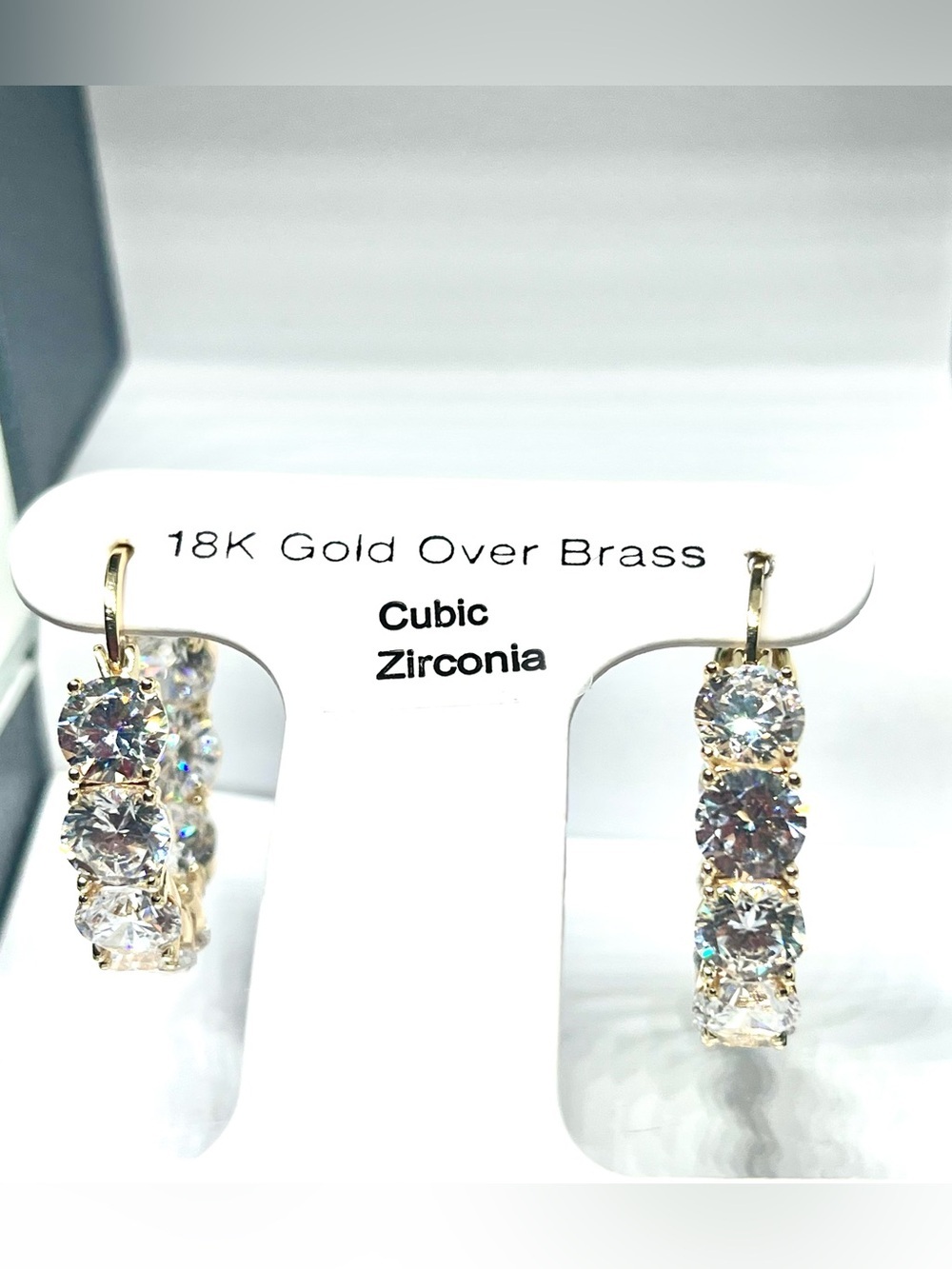 AND NOW THIS 18k plated Cubiz Zirconia Hoop Earrings NWT